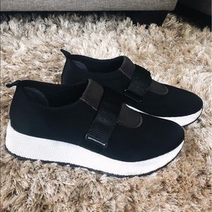 Black and white shoes